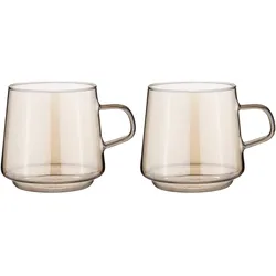 ladelle Kaffeebecher Oaklyn 2tlg. Glas Gold