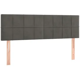 vidaXL Boxspringbett mit Matratze & LED Dunkelgrau 140x200 cm Samt