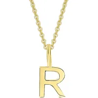 Kettenanhänger ONE ELEMENT "Buchstaben Anhänger aus 333 Gelbgold", gold, Schmuckanhänger, Damen, Buchstabe R im Setmit Halskette, A, Gelbgold 333 Gold, Gelbgold 333, Gold, Kettenanhänger, das perfekte Geburtstagsgeschenk für Frau und Mann