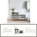 Schuhregal Hochglanz-Weiß 102x36x60 cm Holzwerkstoff - Schuhschrank - Schuhregal - Holzwerkstoffmöbel - Weißer Schrank - Garderobe