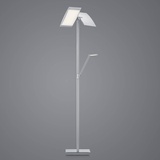 lampenwelt.de LED-Stehlampe Wim 2-flammig Leselampe nickel/chrom