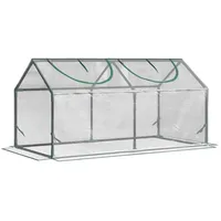 MC Star Gewächshaus Foliegewächshaus mit Fenster, PVC Treibhaus 120x60x60 cm, transparentes Tomatenhaus & Frühbeet für Pflanzen weiß