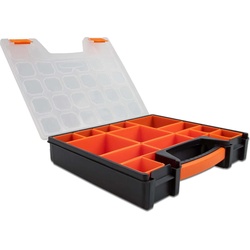 Delock, Werkzeugkoffer, Sortimentskasten Orange / Schwarz 14 Fächer