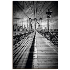 Artland Wandbild »Brooklyn Bridge, New York City Monochrom«, New York, (1 St.), schwarz