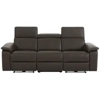 3-Sitzer HOME AFFAIRE "Binado" Sofas Gr. B/T: 211cm x 99cm, Echtleder-Kunstleder, mit motorischer Relaxfunktion-mit USB-Anschluss, braun mit manueller oder elektrischer Relaxfunktion USB-Anschluss