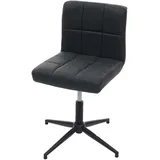 Küchenstuhl Kavala II, Stuhl höhenverstellbar, Kunstleder dunkelgrau Fuß schwarz