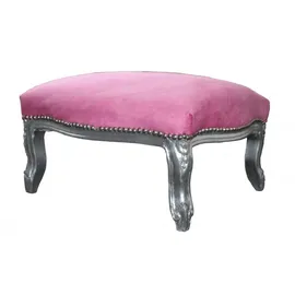 Casa Padrino Fußhocker Mod3 64 x 32 x 64 cm Rosa/Silber