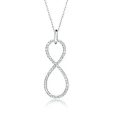 ELLI PREMIUM Halskette Infinity Weiß 925 Sterling Silber mit Kristall