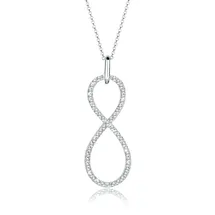 ELLI PREMIUM Halskette Infinity Weiß 925 Sterling Silber mit Kristall