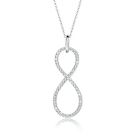 ELLI PREMIUM Halskette Infinity Weiß 925 Sterling Silber mit Kristall