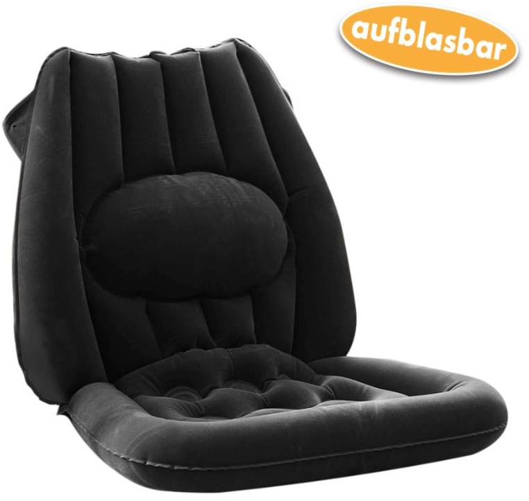 Vital Comfort Sitzkissen mit Lendenwirbelstütze aufblasbar in Athrazit - Belastbar bis 90 kg 1 St