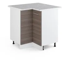 Vicco Eckschrank, Grau, Weiß, 2 Fächer, Formgebogen, 75.6x81.6x60 cm,