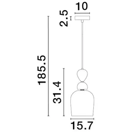 Nova Luce Murano 1-flg. E14 40 cm gold, multicolor