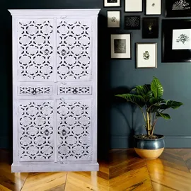 Marrakesch Orient & Mediterran Interior Kleiderschrank Hamada 90 x 180 x 0 cm Weiß