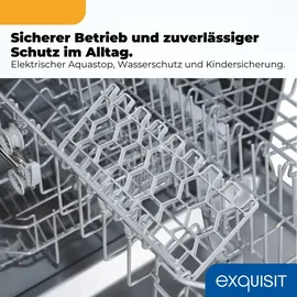 Exquisit EGSP56312-EB-030E Einbau-Geschirrspüler (teilintegrierbar, 598 mm, Silber)