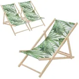 ECD Germany Sonnenliege 57,5 x 83 x 100 cm Grün/Weiß klappbar