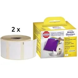 Zweckform AS0722540 Rollen-Etiketten, Etiketten ablösbar, 32 x 57 mm, 1 Rolle/1.000 Etiketten, weiß