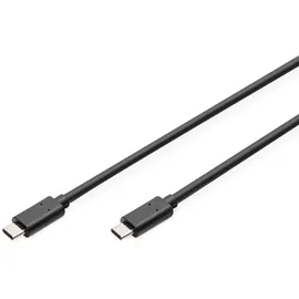 Digitus USB 2.0 USB-C® Stecker, USB-C® Stecker 1.00 m Schwarz AK-300138-010-S