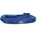 XENIA TEDDY Orthopädisches Hundebett sehr flauschig Tierlando - XXL - blau