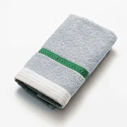 Benetton - Toilettentuch 30 x 50 cm, 100 % graue Baumwolle mit neutralen Streifen