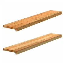vidaXL Fensterbänke 2 Stk. Hellbraun 110x20x2 cm Massivholz Eiche