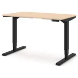 Assmann Electronic ASSMANN Schreibtisch Sand Schwarz, Metall, 120x127x70 cm, Arbeitszimmer, Schreibtische, Bürotische