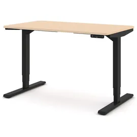 Assmann Electronic ASSMANN Schreibtisch Sand Schwarz, Metall, 120x127x70 cm, Arbeitszimmer, Schreibtische, Bürotische