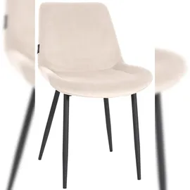 CLP Esszimmerstuhl Victoria Samt-Bezug creme