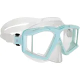 CRESSI Horizon Mask Clear/Ice Ciano - Unisex Tauch und Schnorchelmaske mit 4 Separaten Temperargläsern für eine Pneingeschränkte Rundumsicht, Klar/Eisblau