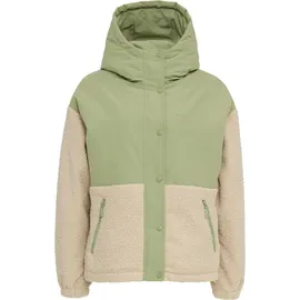 Mazine Fabric Blocking Jacket - Damen Fleecejacke, Größe:L, Farbe:matcha/natural - L