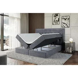altdecor BOXBETT mit H4-Matratze und Lattenrost - NOEL - 160x200 Dunkelgrau...