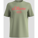 s.Oliver Herren, 2141458 T-Shirt mit Label-Print, Lind, XXL