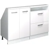 Vicco Rion Dachschrägenschrank-Set 120 x 46 x 81,6 cm Weiß Hochglanz