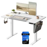 Songmics Höhenverstellbarer Schreibtisch elektrisch 120/140/160 cm, mit Stoff- Organizer