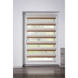 K-HOME Doppelrollo Farbverlauf 30 x 150 cm beige/weiß