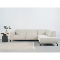 PLACES OF STYLE Ecksofa Lorcan, in Lederoptik oder Strukturstoff lieferbar, beige