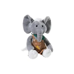 Heunec Plüschtier  Latzhosen-Gang Elefant Eddi Erdnuss , grau , Maße (cm): B: 35 H: 35