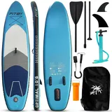 FITBY SUP Board Aufblasbar 320x81x15 cm - Stand Up Paddling Board Set mit Pumpe und verstellbarem Paddel | leichtes PVC Surfbrett, bis 120 kg, für Anfänger und Fortgeschrittene