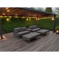 Perel Lounge-Set 8-Personen schwarz/grau