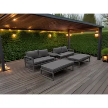 Perel Lounge-Set 8-Personen schwarz/grau