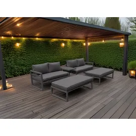 Perel Lounge-Set 8-Personen schwarz/grau