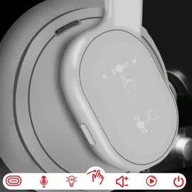 forcell F-AUDIO Kabellose Over-Ear-Kopfhörer ANC Touch Beat Bluetooth Kopfhörer 500mAh Grau
