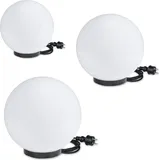 H4L Kugelleuchten 3er Set 20/30/40cm weiß inkl.3m Anschlußkabel Kugellampe Deko Gartenleuchte