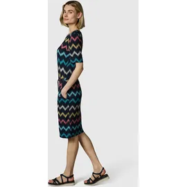 Ragwear Sommerkleid Midikleid Print Blau/Rot/Türkis 42