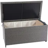 Mendler Poly-Rattan Kissenbox HWC-D88, Gartentruhe Auflagenbox Truhe ~ Premium grau, 51x115x59cm 250l