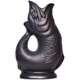 Gluckigluck Karaffe XL Schwarz matt – 1,2 l – Original Gluggle Jug aus England – Wasserkrug mit Glucker-Geräusch – Handgefertigt & matte Oberfläche – Kult-Krug als Vase oder Dekanter