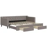 vidaXL Tagesbett Ausziehbar mit Schubladen Taupe 90x200 cm Stoff