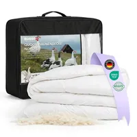 QUQON® Nordic Daunendecke – Handverlesene Daunen&Federn | 135x200 cm | Mittel (600g) Ganzjahresdecke | Oeko-TEX® & NOMITE Zertifiziert
