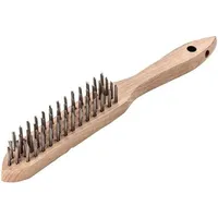Lessmann Handbürste L.290mm 0,35mm Stahldraht Besatz-L.140mm 4rhg.12