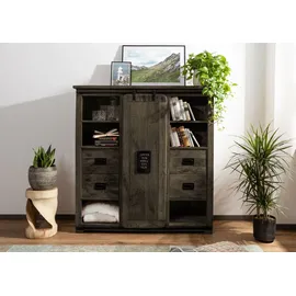 Massivmoebel24 Highboard 142 x 147 x 45 cm Grau